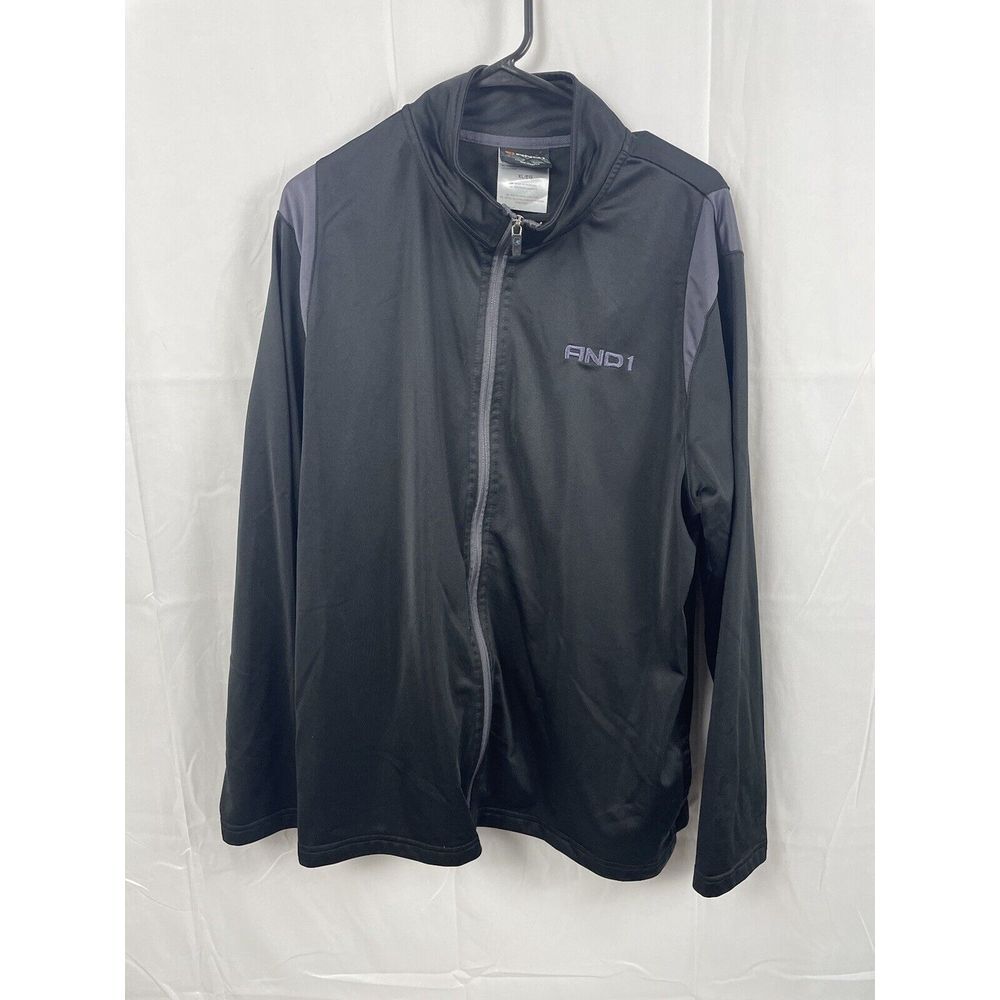 And1 Jacket Mens Extra Large Activewear‎ Black Full Zip Polyester